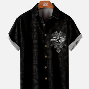 Men's Aztec Eagle Emblem Short Sleeve Shirt