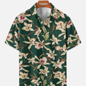 Tall Men's Orchid Garden Short Sleeve Shirt