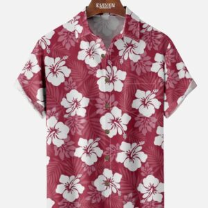 Men's Hawaiian Floral Hibiscus All Over Print Short Sleeve Shirt